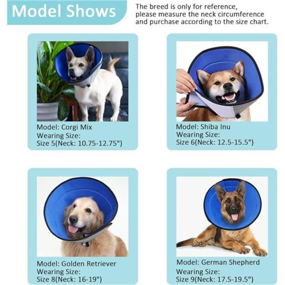 Soft Dog Cone for Large Dogs, Recovery Collar, E Collar (3(Neck: 7.75-9.5") - Picture 4 of 6